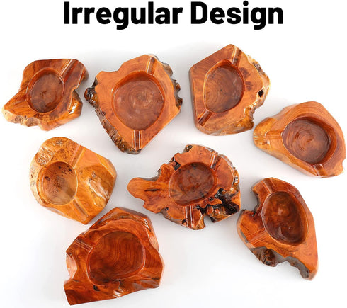 Wooden Cigar Ashtray Outdoor Indoor Cigar Ashtray And Great Gifts for Cigar Lovers, Smokers and Men Ash Tray Different Shapes and Random Delivery (2 Slots) (woods)