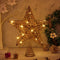 Toyvian Christmas Tree Topper Lighted Star - Gold Glitter Treetop Star LED Star Shape Light Hollow Star Xmas Party Decoration, 11.8 x 9.8 Inch, Gold