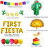 First Fiesta Birthday Decorations - Mexican 1st Birthday Party Supplies Gold First Fiesta Balloons, Mexican Uno Cactus Banner Cake Topper for Taco Bout Uno Cinco De Mayo Party Decor