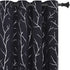 BUHUA Thermal Insulated Curtains Blackout Grommet Thermal Insulated Shinny Tree Branches Print Curtain for Bedroom,Navy Blue,38W x 72L, Set of 2 Panels