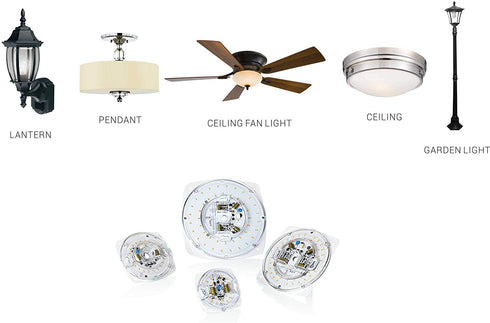Silverlite 5.5" PCB Size,6.73" Overall Size,23W,3000K,1700LM,120V,CRI90,Dimmable LED Light Engine,Retrofit Light Kit for Ceiling Flush Light,Ceiling Fan Light,Pendant,Lantern,Garden Light, UL/ES/JA8