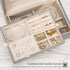 LANDICI Jewelry Box Organizer for Women Teen Girls, Large Jewelry Storage Case with Mirror and 2 Layer Removable Tray, Leather Jewellery Display Holder for Ring Necklace Earring Bracelets, Grey