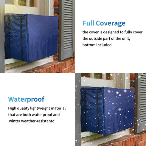 Qualward Window Air Conditioner Covers for Outside Units Dust-Proof Waterproof Window AC Outdoor Cover for Winter (27.5" W x 19" H x 23" D)