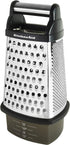 KitchenAid Gourmet 4-Sided Stainless Steel Box Grater with Detachable Storage Container, 10 inches tall, Black