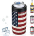 Maxso Slim Can Cooler, 4-in-1 Double Walled Stainless Steel Insulated Beer Can Holder, Works With All 12 Oz Cans,Bottles & As A Pint Cups | America Flag