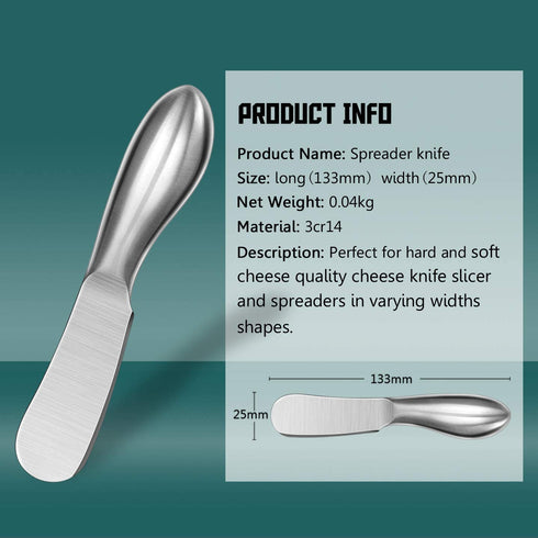 Spreader Knife Set, WoneNice 4-Piece Cheese and Butter Spreader Knives, One-piece Stainless Steel, Gifts for Father's Day/Christmas, Birthday/Parties, Wedding/Anniversary and Thanksgiving Day