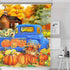 Fall Shower Curtain for Bathroom, Autumn Blue Truck Waterproof Bath Curtains, Pumpkins Maple Leaves Harvest Farmhouse Fabric Seasonal Shower Curtains with Hooks for Home Decor Gifts, 72"x72"