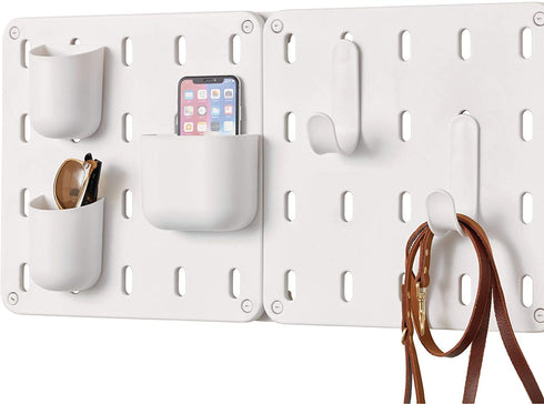 iDesign Cade BPA-Free Plastic Modular Hanging Pegboard Organizer Single Storage Hooks, 4.88" x 2.67" x 1.25", Matte White