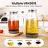 Glass Olive Oil Bottle Dispenser - 20 Ounce Large Glass Oil Dispenser Bottle with Lid and Stopper, Leakproof Glass Oil and Vinegar Dispenser With Measurement, oil dispenser bottle for Kitchen Cooking and Barbecue (600ml/20oz)