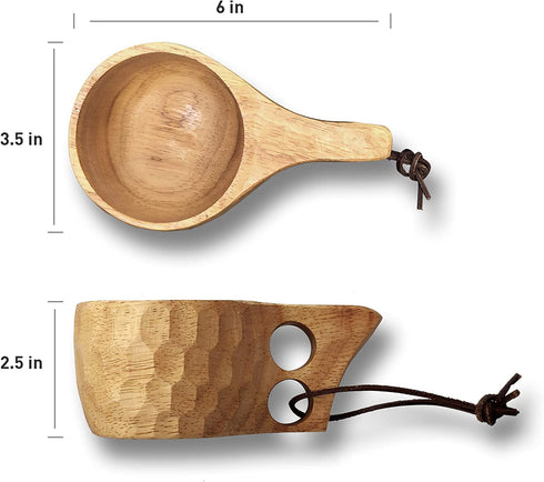 Nordic Style Handmade Finnish Kuksa Ancient Lapland Finland Style Wooden Cup (Armor)