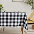 AMZLOKAE Checkered Tablecloth Rectangle 54''x80'' Black and White Buffalo Plaid Tablecloth Tassel Tablecloth Gingham Tablecloth for Kitchen Dining Anti-Fading Cotton Table Cover Christmas Decor