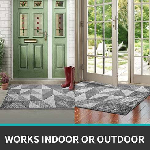 DEXI Indoor Doormat, Non Slip Absorbent Resist Dirt Entrance Rug, 20x32 Machine Washable Low-Profile Inside Floor Door Mat