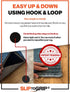Hook and Loop Large Size Rug Corners - 4 Corner Pack Anti Slip Triangle Gripper - Easy to Lift, No Curling, Anti Skid - Reusable Gel Gripper for Hardwood Floors, Tiles, Hallaway Large Runner- Patented