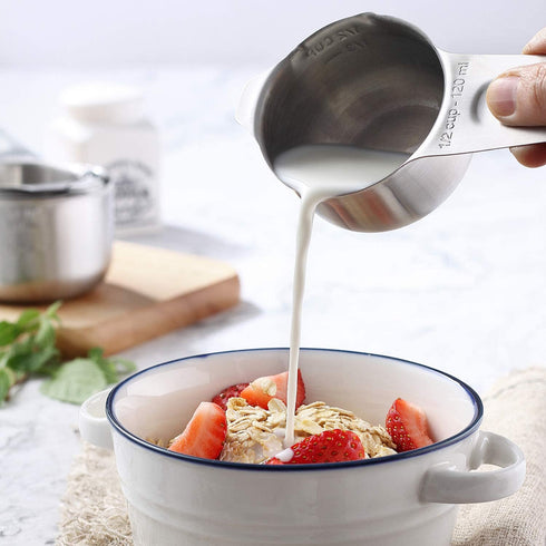 Spring Chef - Stainless Steel Measuring Cups, Kitchen Tools with Easy to Read Markings for Measuring Dry or Liquid Ingredients, Set of 7