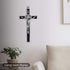 Wellcho Black Enamel Crucifix Wall Cross -Saint Benedict Metal Wall Art-7 Inch Cross Give Blessing and The Spiritual Sacred:Faith Gift for your Acquaintances