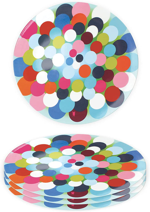 French Bull Plates - 4 Piece Set - 9 inch Melamine Salad Plates Set of 4 - Melamine Dinnerware for Indoor and Outdoor - Bindi