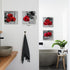 Red Rose Bathroom Wall Art Black and White Flower Canvas Prints Picture Bedroom Wall Decor Aesthetic Floral Painting Modern Romantic Kitchen Artwork Poster Decorations Wooden Framed 8x8 Set of 4