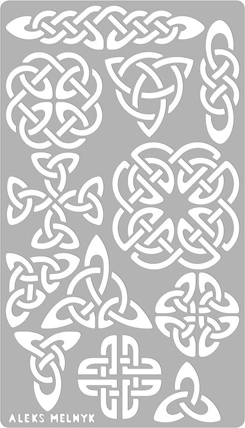 Aleks Melnyk #32 Metal Journal Stencil, Pyrography Celtic Patterns, Wicca Stencil, Celtic Knot Stencil, Viking Stencil, Wood Burning Template, Wood Carving Stencil, Bullet Journaling