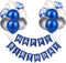 Yocharm Happy Birthday Banner Bunting Royal Blue Party Balloons Confetti Latex Balloon Party Banners for Boys Women Men Birthday Banner Decorations