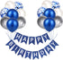 Yocharm Happy Birthday Banner Bunting Royal Blue Party Balloons Confetti Latex Balloon Party Banners for Boys Women Men Birthday Banner Decorations