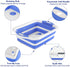 Rottogoon Collapsible Cutting Board, Foldable Chopping Board with Colander, Multifunctional Kitchen Vegetable Washing Basket Silicone Dish Tub for BBQ Prep/Picnic/Camping(BlueViolet)