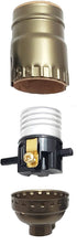 B&P Lamp® Antique Brass Finish Table Lamp Wiring Kit with a 10 Inch Harp and Push-Thru Socket