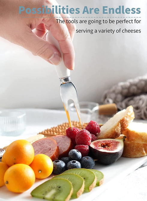 Sweese 818.102 Cheese Board Charcuterie Board Set with Knife, Cheese Serving Platter with Handle for Display, Entertaining and Serving, Fancy House Warming Gift, Turquoise