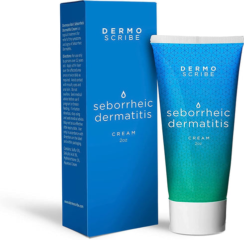 Dermoscribe - Seborrheic Dermatitis Cream, Eczema Cream, Fast-Acting Itchy Skin Relief, Eases Itching, Redness, & Scaling, for Face, Chest & Scalp, 2 oz
