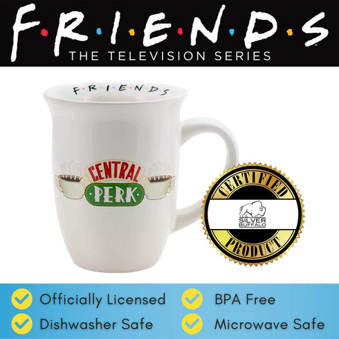 Silver Buffalo Friends Central Perk Ceramic Coffee Mug, 16 Ounce, White