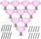 Akstore 10 Pcs Crystal Glass Cabinet Knobs 30mm Diamond Shape Drawer Kitchen Cabinets Dresser Cupboard Wardrobe Pulls Handles (Pink)