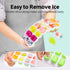 Ice Cube Tray 4 Pack, Silicone Ice Cube Trays with Removable Lid Easy-Release Flexible Ice Cube Molds 14 Cubes per Tray for Cocktail, Whiskey, Baby Food, Chocolate, Drinks, Fruit, BPA Free Freezer