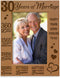 KATE POSH 30 Years of Marriage Engraved Natural Wood Picture Frame, 30th, Husband and Wife, 30 Years Down Forever to Go (4x6-Vertical)