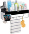 Adhesive Bathroom Shelf Storage Organizer Wall Mount No Drilling Shower Shelf Kitchen Storage Basket Rack Shelves Shower Caddy (Black)