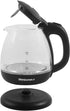 Elite Gourmet EKT1001B Electric BPA-Free Glass Kettle, Cordless 360° Base, Stylish Blue LED Interior, Handy Auto Shut-Off Function Quickly Boil Water for Tea & More, 1L, Graphite Black