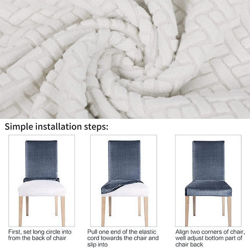 SearchI Dining Room Chair Covers Soft Stretch Removable Kitchen Parson Chair Slipcovers Set of 6 Chair Seat Protective Covers for Dining Room, Wedding, Banquet, Party, Decoration