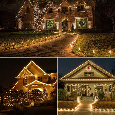 Brizled C9 Christmas Lights, 16ft 25 LED Faceted C9 Warm White Christmas Lights, Connectable Indoor Outdoor Xmas String Lights, 120V UL Certified for Tree, Yard, Garden, Porch, Party & Holiday Decor