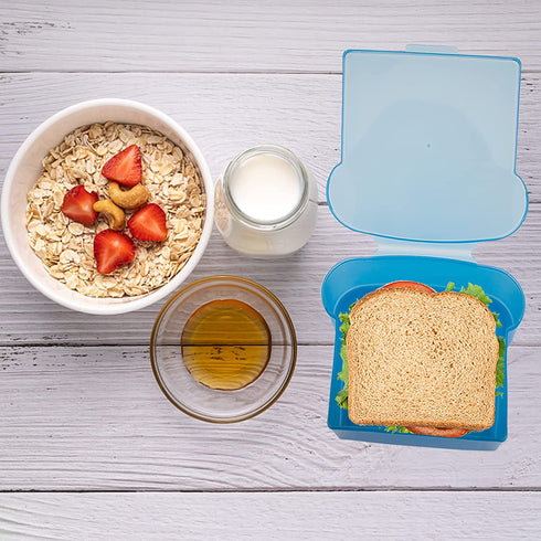 4Pcs Sandwich Containers ,Sandwich Containers for Lunch Boxes, 20oz Bread Storage Container with Lid ,Bpa-free, Microwave & Dishwasher Safe (4 Colors?