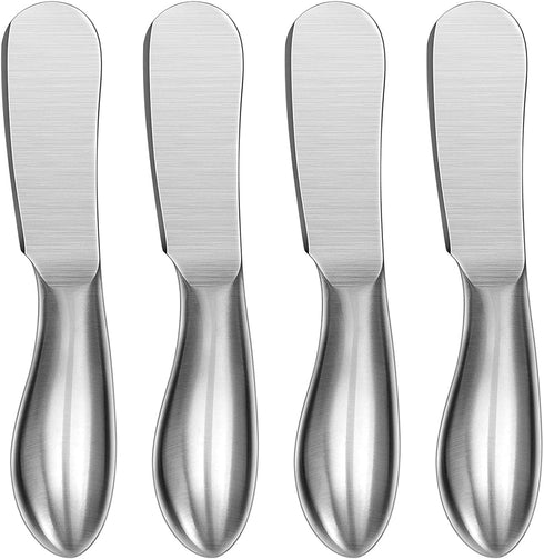 Spreader Knife Set, WoneNice 4-Piece Cheese and Butter Spreader Knives, One-piece Stainless Steel, Gifts for Father's Day/Christmas, Birthday/Parties, Wedding/Anniversary and Thanksgiving Day