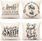 4TH Emotion Farmhouse Decoration Pillow Covers 18x18 Set of 4 Family Saying This is us Our Home Cushion Case for Sofa Couch Linen Porch Decor