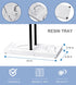 LKKL Hand Towel Holder Stand for Bathroom with Resin Base, Countertop Towel Stand for Fingertip, Washcloth, Dishcloth Holder with Soap Tray for Kitchen Washroom Vanity, Hand Towel Rack Black 12"