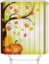 ShineSnow Autumn Crops Harvest Pumpkin Apple Maple Leaf Fall Yellow Shower Curtain Set 72 x 72 Inches, Home Decor Bathroom Accessories Waterproof Polyester Fabric Curtains