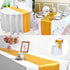 10 Pack Satin Table Runner for Wedding 12 x 108 Inch Gold Silky Wedding Table Runner for Rectangle Round Tables with 60 Pack Balloons for Thanksgiving Day Birthday Party Banquet Engagements Decoration