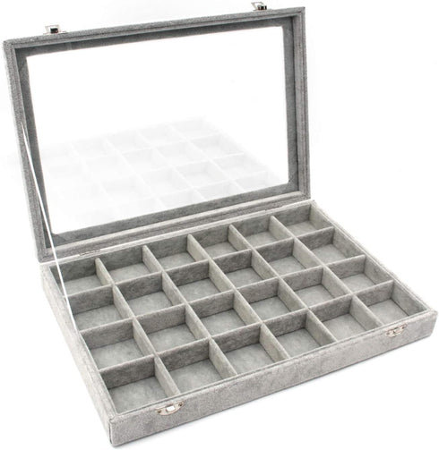 KLOUD City Jewelry Box Organizer Display Storage case?Gray-24 Grid?