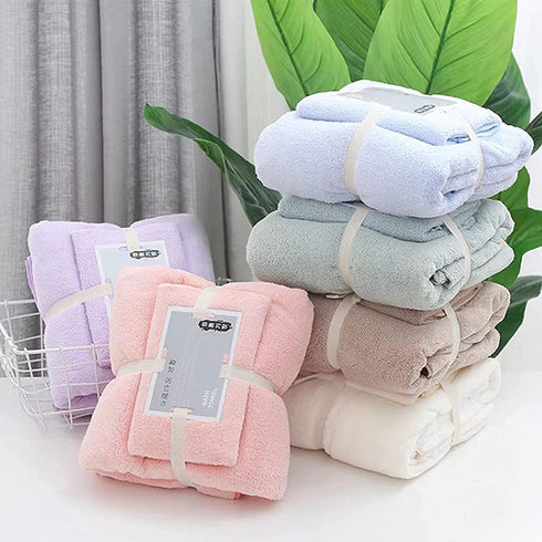 Shower Towel Sets for Bathroom,Quick-Drying-Microfiber Coral Fleece Absorbent and Ultra Soft Towel,Can Be Used For Bathroom, Sports, 2 Pack Have 4 pcs, 2 Bath Towels (27''55'') 2 Hand Towels(13''29'')