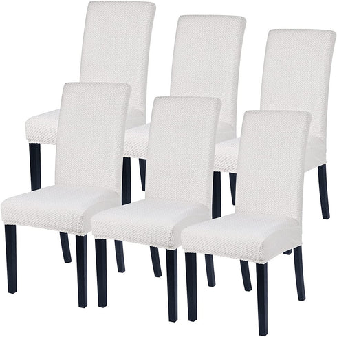 SearchI Dining Room Chair Covers Soft Stretch Removable Kitchen Parson Chair Slipcovers Set of 6 Chair Seat Protective Covers for Dining Room, Wedding, Banquet, Party, Decoration