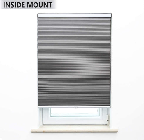 Blackout Cellular Shades Cordless Honeycomb Blinds Fabric Window Shades, 30x64 inch, Cool Silver(Blackout)