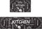 HYDLUB Black Kitchen Rugs and Mats Cushioned 18" x 29"+18" x 47" Anti Fatigue Set Farmhouse Kitchen Rug Runner Comfort PVC Leather Heavy Duty Standing Mats Waterproof Non Slip Kitchen Floor Mat