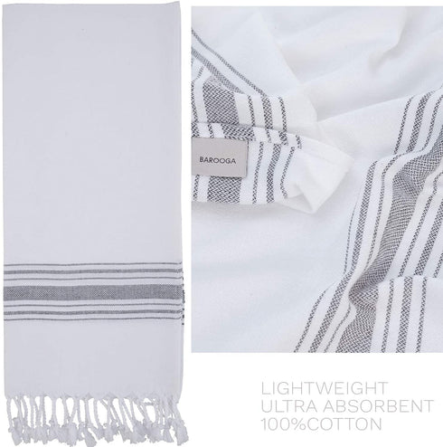 Hand Towels for Bathroom (Set of 3) Boho Turkish Kitchen Towels, Decorative Farmhouse Towels for Kitchen, Fringe Tea Dish Cloth Set, Quick Dry and Highly Absorbent (18 x 38 inches) (Grey)