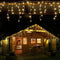 Icicle String Lights,200 LEDs Waterproof Indoor Outdoor Christmas Lights 16.4ft Connectable with 40 Drops Plug in for Wedding Birthday Party Backdrops Gazebo Decorations(Warm White)