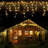 Icicle String Lights,200 LEDs Waterproof Indoor Outdoor Christmas Lights 16.4ft Connectable with 40 Drops Plug in for Wedding Birthday Party Backdrops Gazebo Decorations(Warm White)